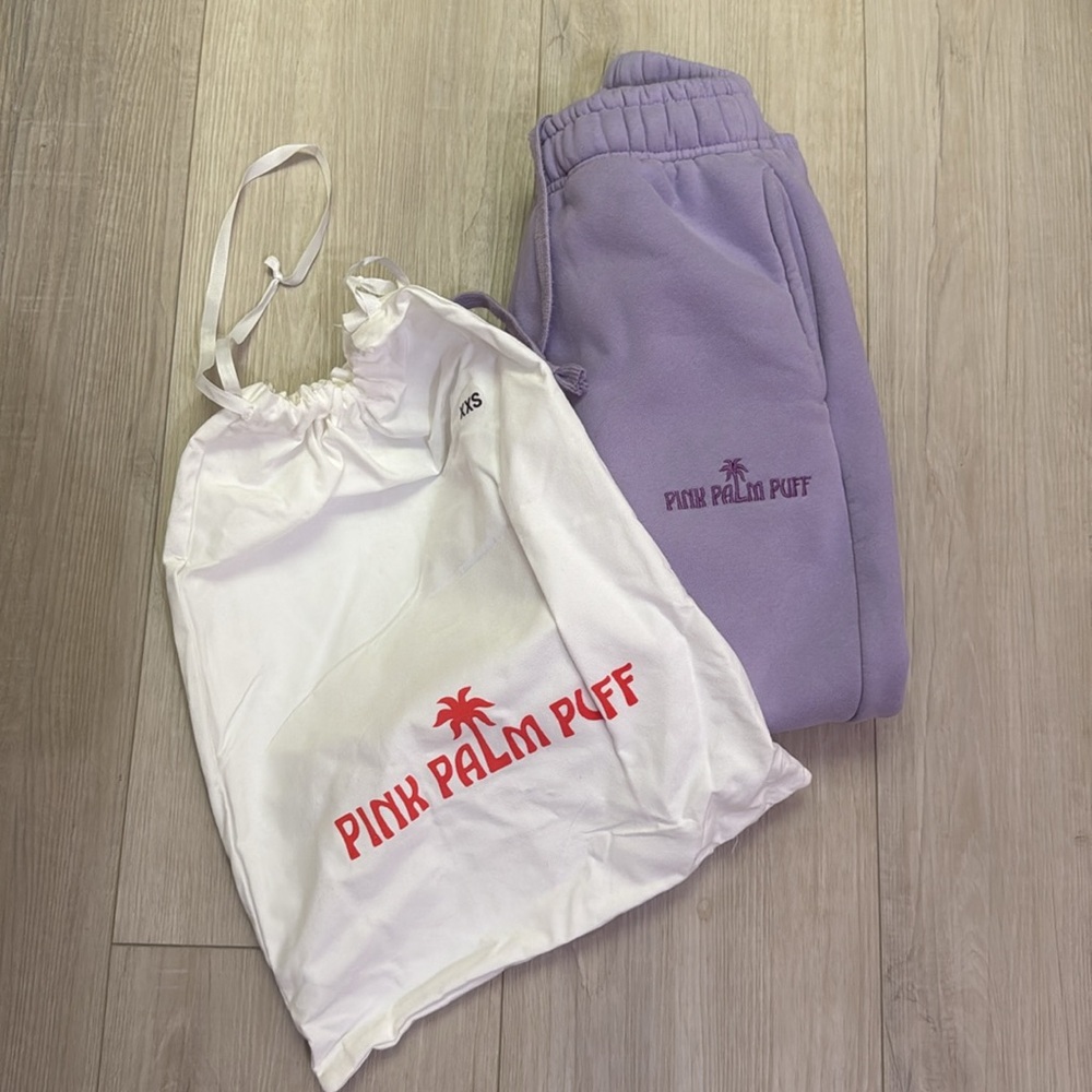 Purple Pink Palm Puff Sweatpants